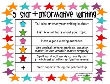 Star Writing Rubrics By Sheree Peterson Tpt