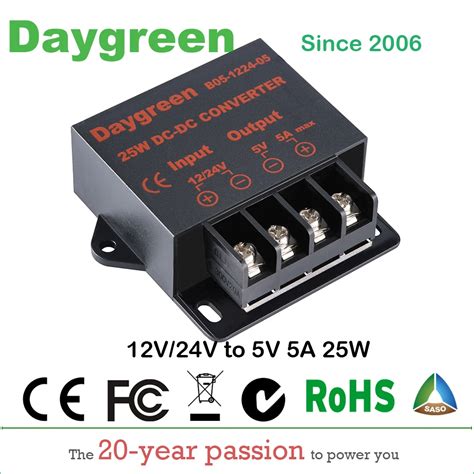 12V To 5V 5A 25W DC DC Converter 24V To 5V 5A Voltage Regulator Car