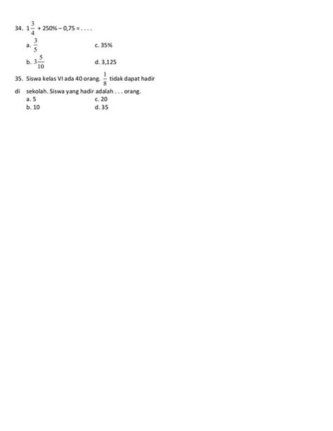 Ulangan Matematika Kelas Vi Bab Pecahan Matematika Kelas Enam Pecahan