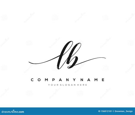 LB Initial Handwriting Logo Template Vector Stock Vector