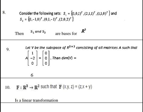 Solved Consider The Following Sets