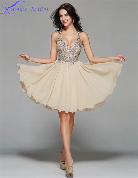 Buy Real Pictures Sexy Backless Champagne Chiffon