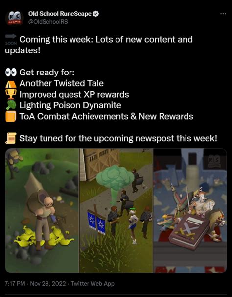 Osrs Twitter Updates Coming This Week R2007scape