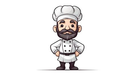 Vector De Desenho Animado De Chef Em Fundo Branco Vetor Premium