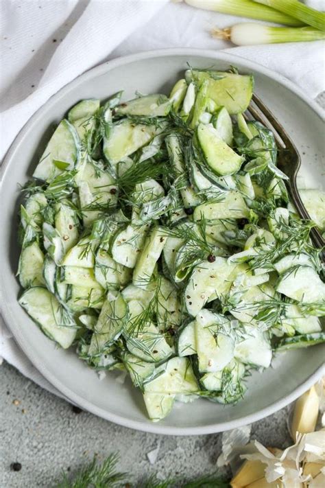 Minute Creamy Cucumber Salad Recipe Momsdish