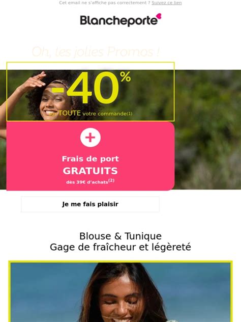 Code promo Blancheporte valide 50 de réduc uniquement en Avril 2024