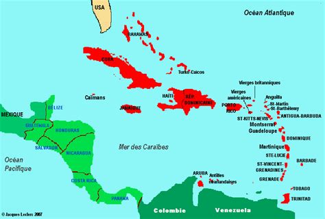 Carte des Antilles