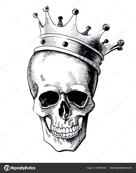 Skull With Crown Drawing