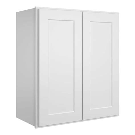 HOMEIBRO Newport Shaker White Ready To Assemble Wall Cabinet With 2