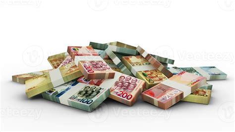 3D Rendering Of Stacks Of Ghanaian Cedi Notes 24512726 PNG