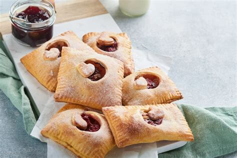 Valentines Day Heart Shaped Hand Pies Mini Puff Pastry Or Hand Pies