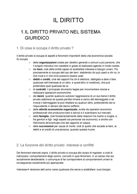 I CAP Diritto Privato I Diritti IL DIRITTO 1 DIRITTO PRIVATO NEL