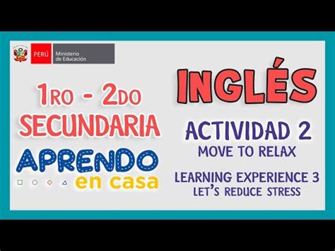 Soluci N De Ingl S Ro Y Do De Secundaria Aprendo En Casa