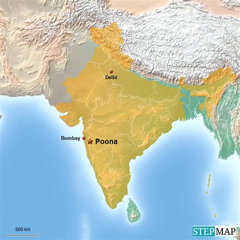 StepMap - Poona - Landkarte für India