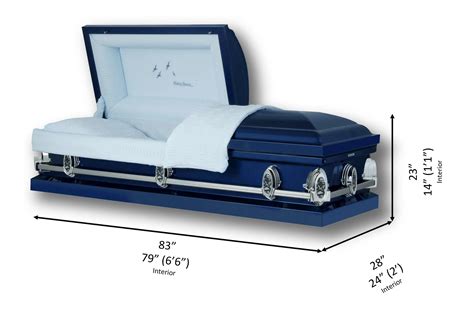 Going Home | Dark Blue Steel Casket with Light Blue Interior – Titan Casket