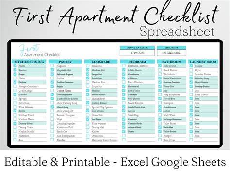 First Apartment Essentials Checklist New Apartment Checklist New