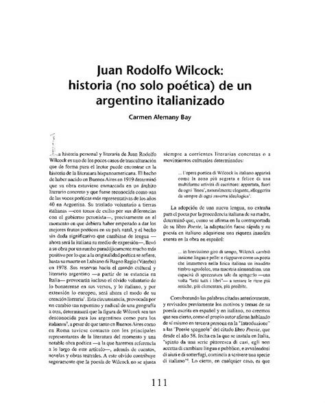 Pdf Juan Rodolfo Wilcock Historia No Solo Po Tica De Juan Rodolfo