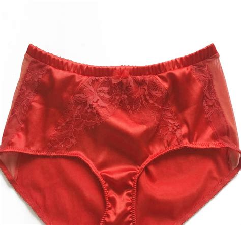 High Waist Silk Panties Silk Red Panties Handmade Lingerie