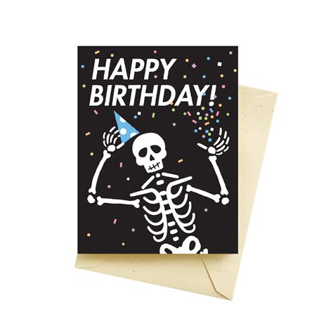 Skeleton Confetti Birthday Card | Seltzer Goods