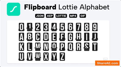 Videohive Flip Board Lottie Alphabet Free After Effects Templates