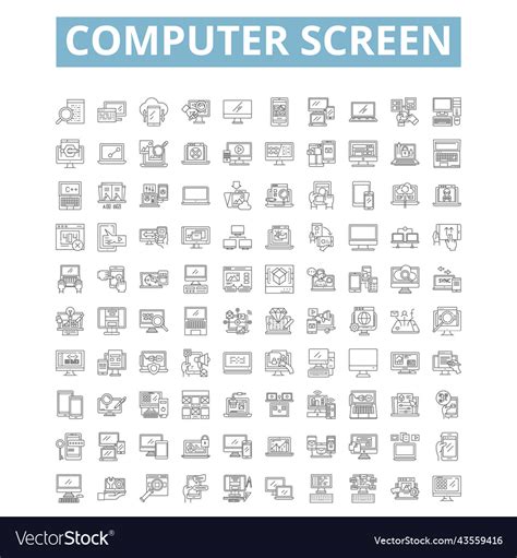 computer screen icons  symbols web signs vector image