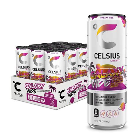 CELSIUS Sparkling Galaxy Vibe Functional Essential Energy Drink 12 Fl