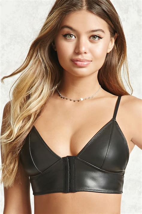 Faux Leather Hook Eye Bralette Leather Bralette Leather Fashion Shopping Outfit