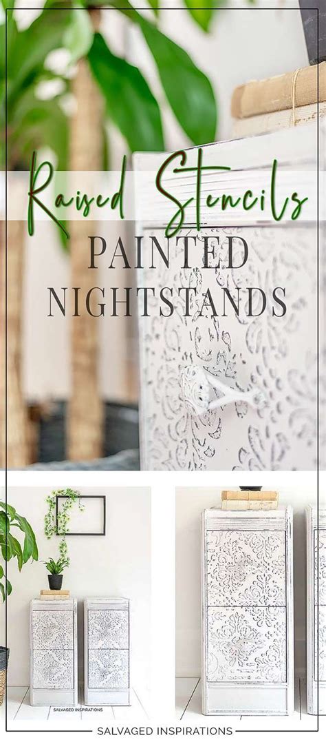 An Advertisement For Painted Nightstands With Text Overlaying The Image