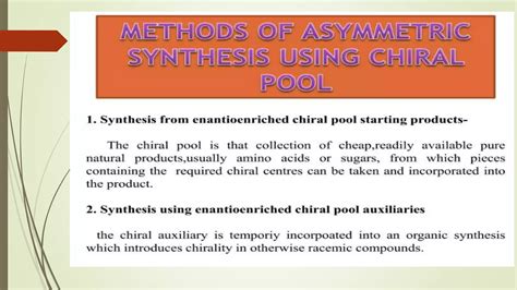 Methods Of Asymmetric Synthesis Using Chiral Pool 2 Pptx