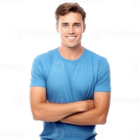 Handsome Business Man In Blue Shirt Isolated 30767984 Png