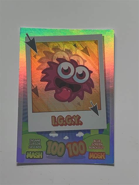 Moshi Monster S Trading Cards Mash Mosh Iggy Rainbow Foil Card