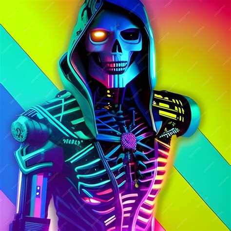 Premium Photo A Skeleton Wearing A Hoodie With A Skull On It