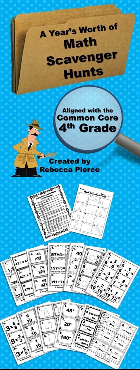 A Years Worth Of Math Scavenger Hunts Common Core Aligned For 4th