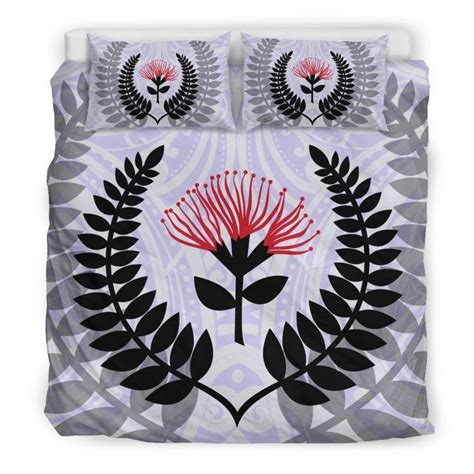 AIO Pride New Zealand 3 Piece Duvet Cover Set Maori Silver Fern And