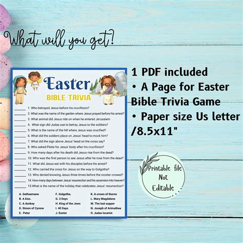 Easter Trivia Games, Easter Trivia for Kids, Easter Bible Trivia ...