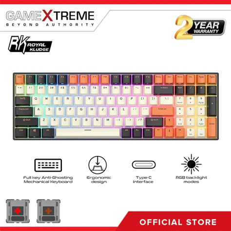 Royal Kludge RK100 Tri Mode RGB 100 Keys Hot Swappable Mechanical Keyboard Black Orange Lazada PH