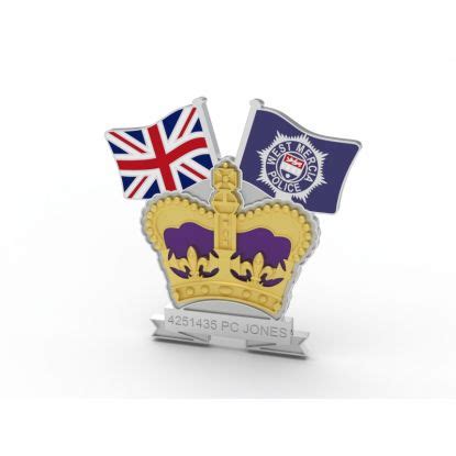 West Mercia Police Service Crown & Country Lapel Badge