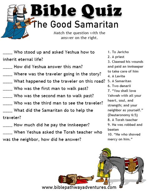 The Good Samaritan Worksheet Pdf