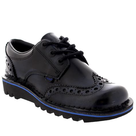 Mens Kickers Kick Lo Brogue Shiny Leather Lace Up Smart Work Office