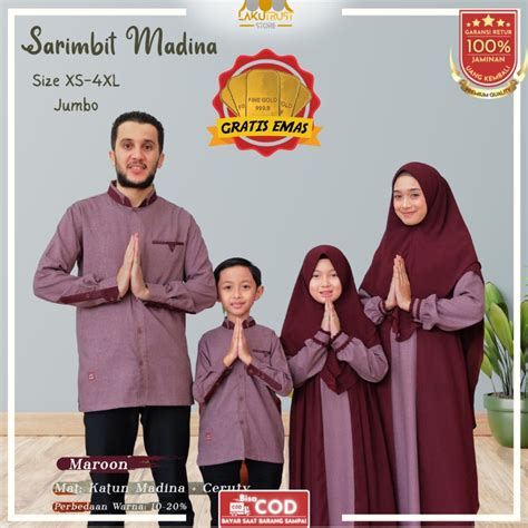 Jual Baju Seragam Muslim Couple Set Sarimbit Keluarga Suami Istri Ayah