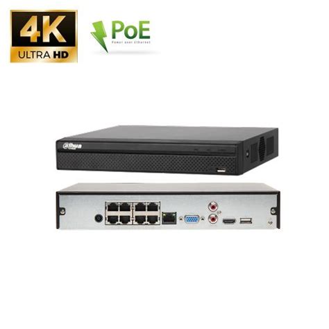 Dahua NVR 8 Canali POE 8MP Ultra HD NVR4108HS 8P 4KS2 L 4K