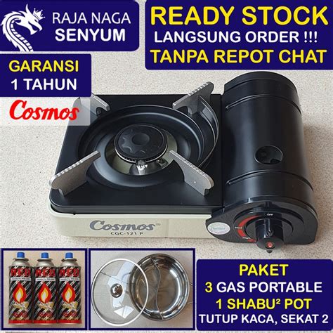 Jual Kompor Paket Kompor Gas Shabu Sekat 2 Dua Portable Tutup Kaca