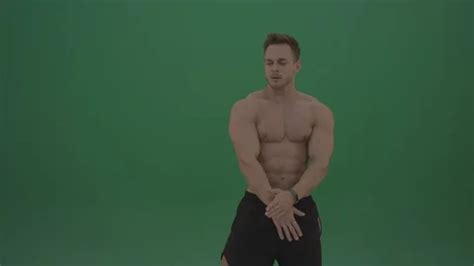 Naked Green Screen Sport Man Bodybuilder Stock Video Pond