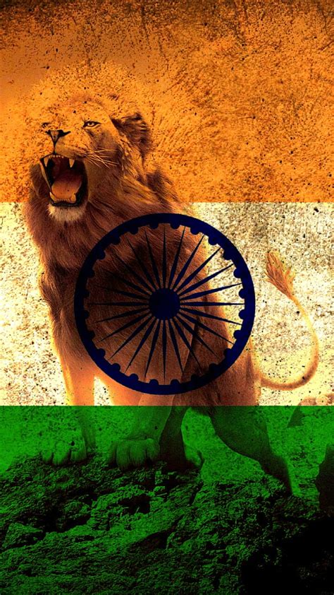 Lion Indian Flag