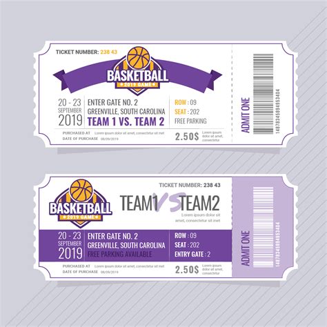 Basketball Tickets Template