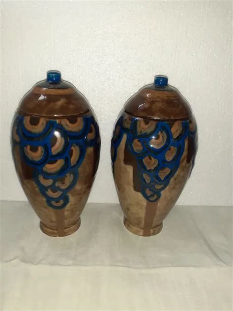 PAIRE DE VASES Couverts Art Deco Signes Tharaud EUR 900 00 PicClick FR