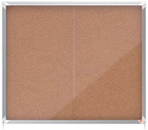 Nobo Premium Plus Indoor Lockable Cork Notice Board With Sliding Door