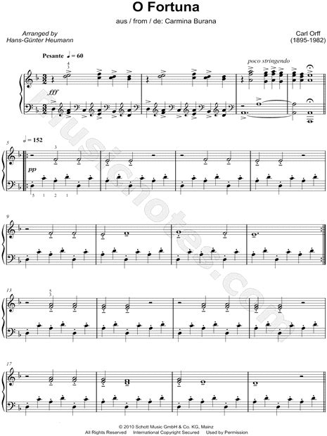 Carmina Burana Partitura Piano Pdf Sheet - ranggold