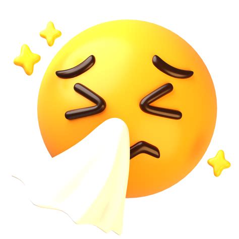 Sneezing Face D Emoji Icon Png