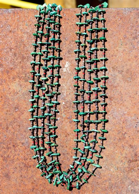 5 Strand Turquoise And Heishi Necklace Etsy Heishi Necklace